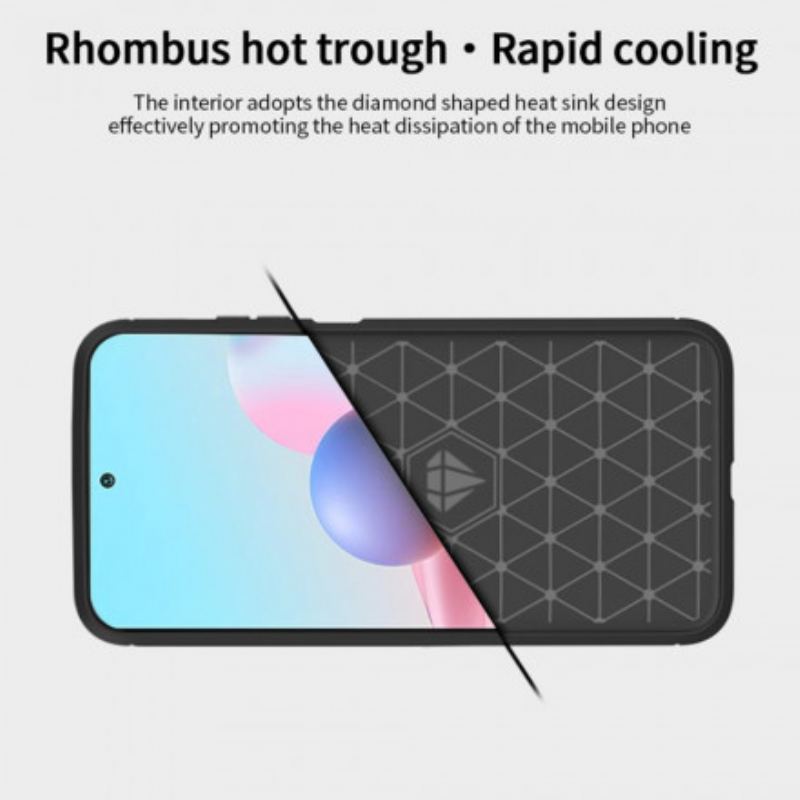 Capa Para Xiaomi Redmi Note 10 / 10S Fibra De Carbono Mofi Escovada