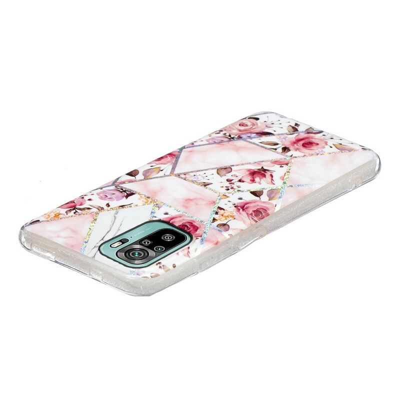 Capa Para Xiaomi Redmi Note 10 / 10S Flores Em Mármore