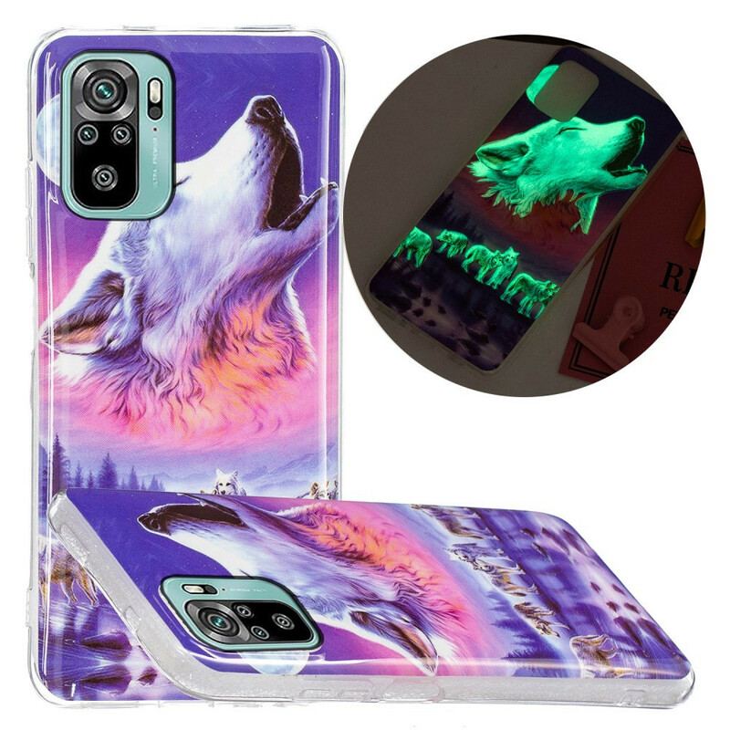 Capa Para Xiaomi Redmi Note 10 / 10S Fluorescente Wolf Series