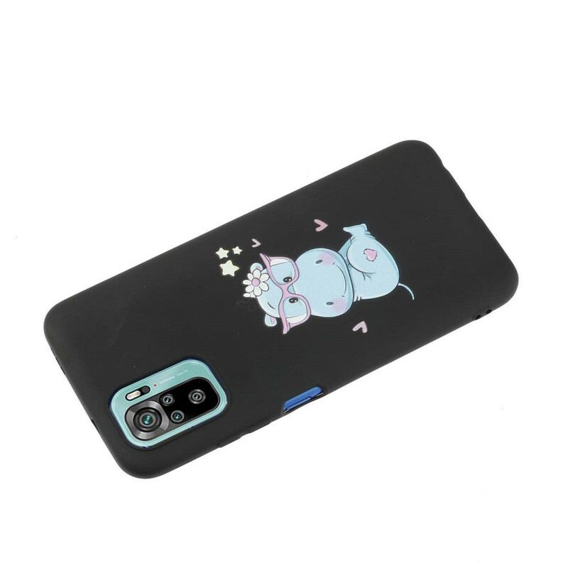 Capa Para Xiaomi Redmi Note 10 / 10S Hipopótamo Com Kiss Lanyard