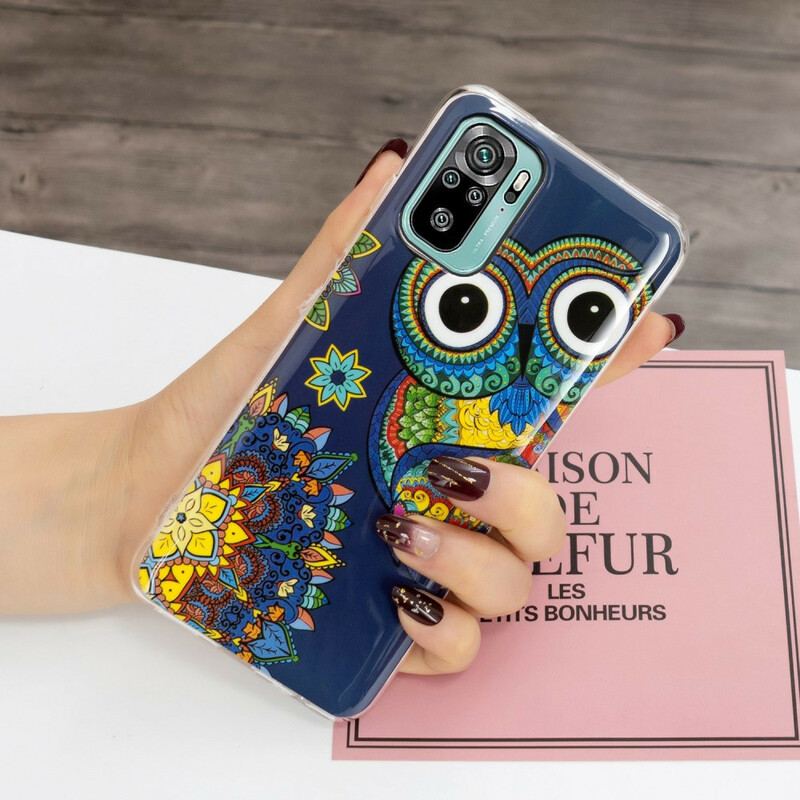 Capa Para Xiaomi Redmi Note 10 / 10S Mandala Coruja Fluorescente