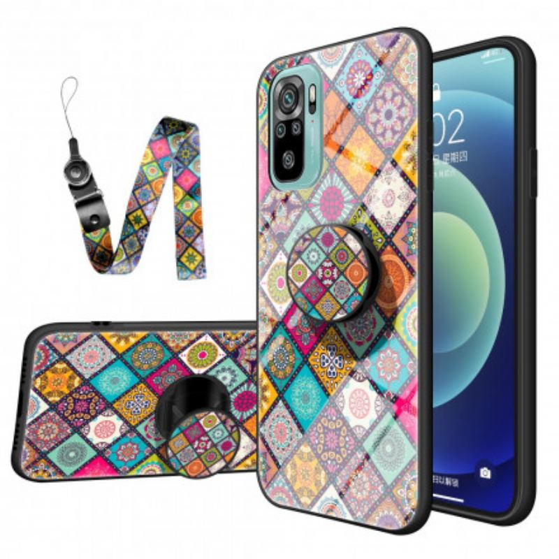 Capa Para Xiaomi Redmi Note 10 / 10S Suporte Magnético Patchwork