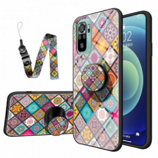 Capa Para Xiaomi Redmi Note 10 / 10S Suporte Magnético Patchwork