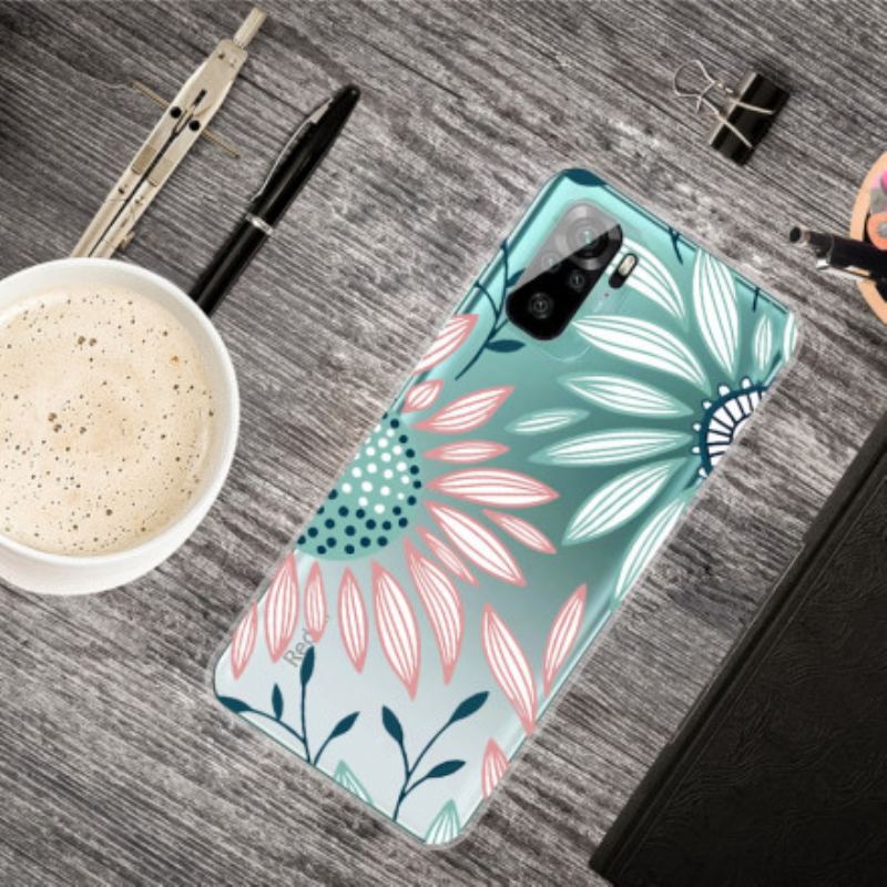 Capa Para Xiaomi Redmi Note 10 / 10S Uma Flor Transparente