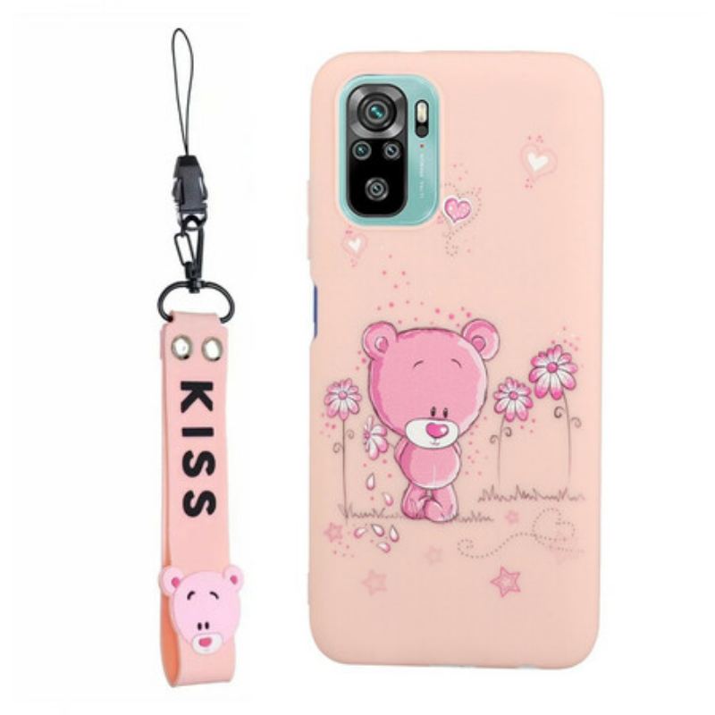 Capa Para Xiaomi Redmi Note 10 / 10S Urso Com Cordão