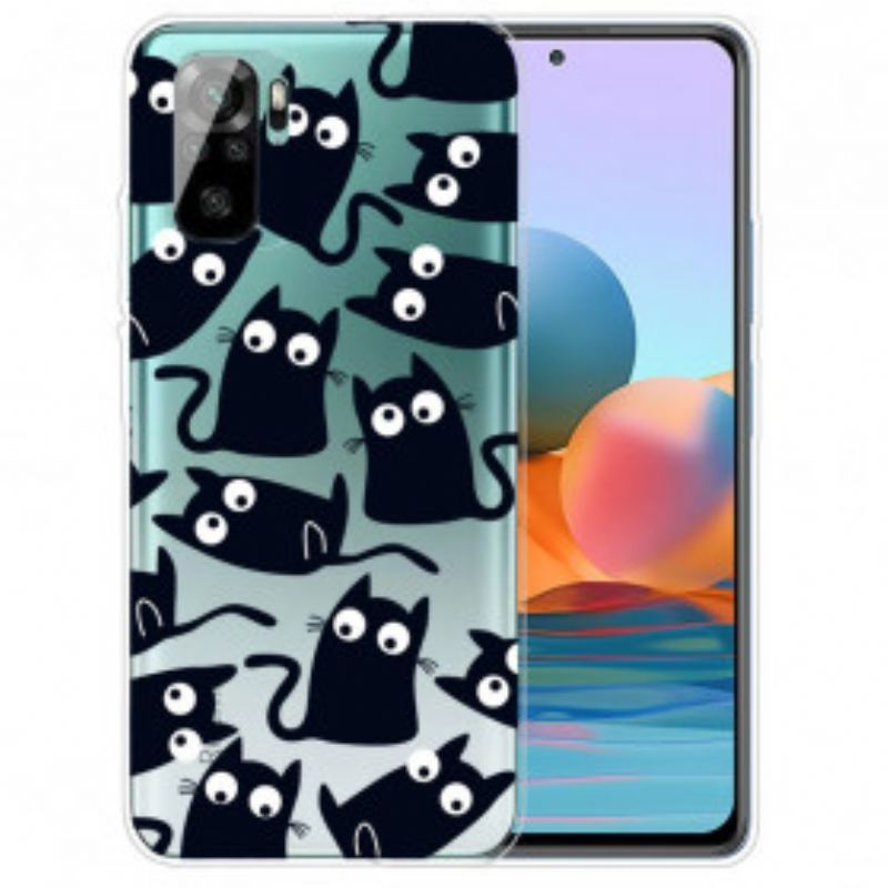 Capa Para Xiaomi Redmi Note 10 / 10S Vários Gatos Pretos