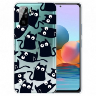 Capa Para Xiaomi Redmi Note 10 / 10S Vários Gatos Pretos