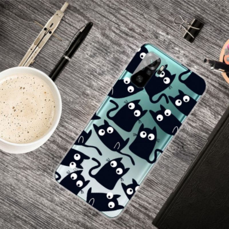 Capa Para Xiaomi Redmi Note 10 / 10S Vários Gatos Pretos