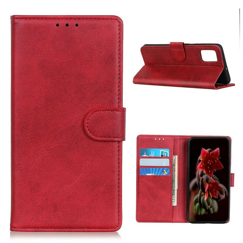 Capa Flip Para Realme 7 Pro Efeito De Couro Fosco Retrô