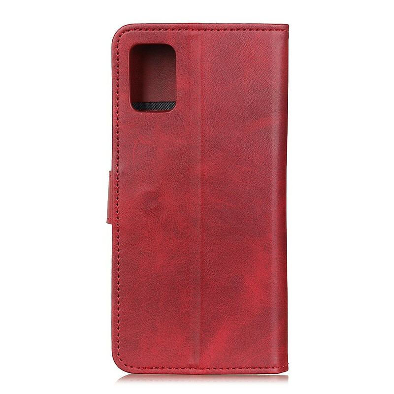 Capa Flip Para Realme 7 Pro Efeito De Couro Fosco Retrô