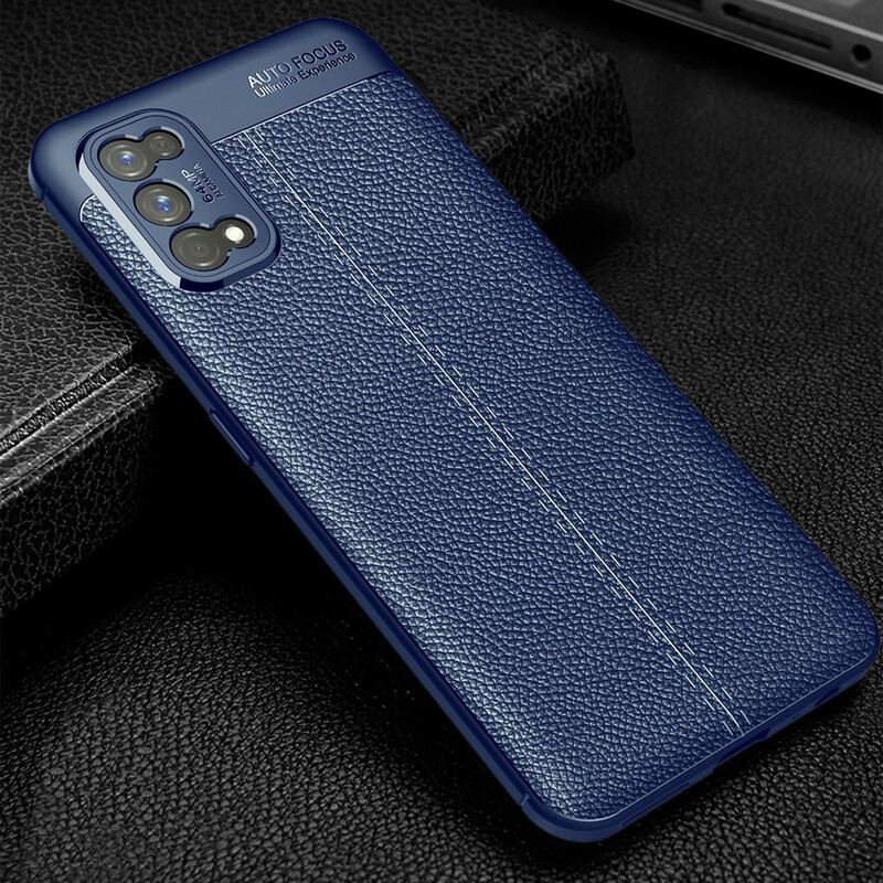 Capa Para Realme 7 Pro Linha Dupla Efeito Couro Litchi