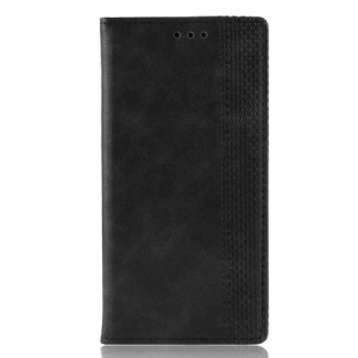 Capa De Celular Para Samsung Galaxy Note 10 Flip Efeito Couro Vintage Estilizado