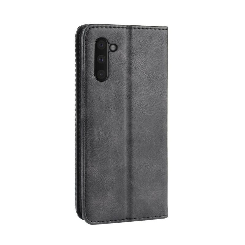 Capa De Celular Para Samsung Galaxy Note 10 Flip Efeito Couro Vintage Estilizado