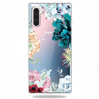 Capa De Celular Para Samsung Galaxy Note 10 Flores Em Aquarela Sem Costura