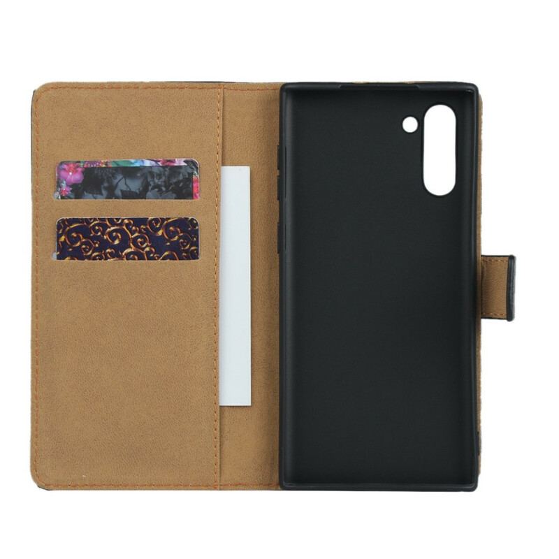 Capa De Couro Para Samsung Galaxy Note 10 Convite De Couro Genuíno