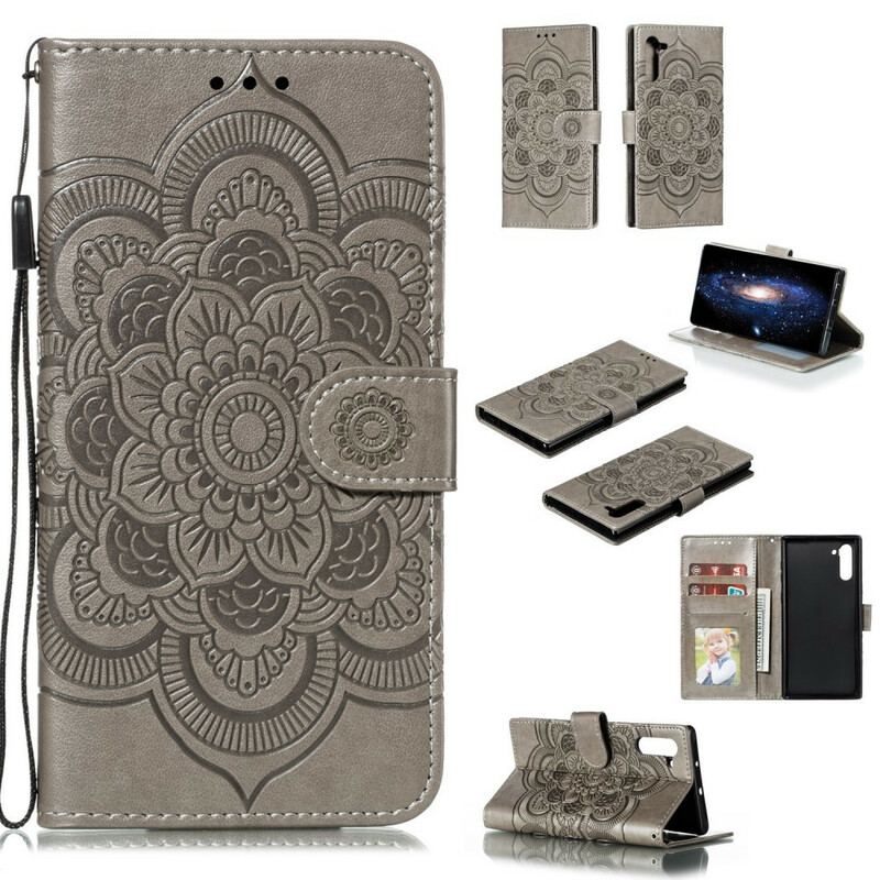 Capa De Couro Para Samsung Galaxy Note 10 Mandala Completa