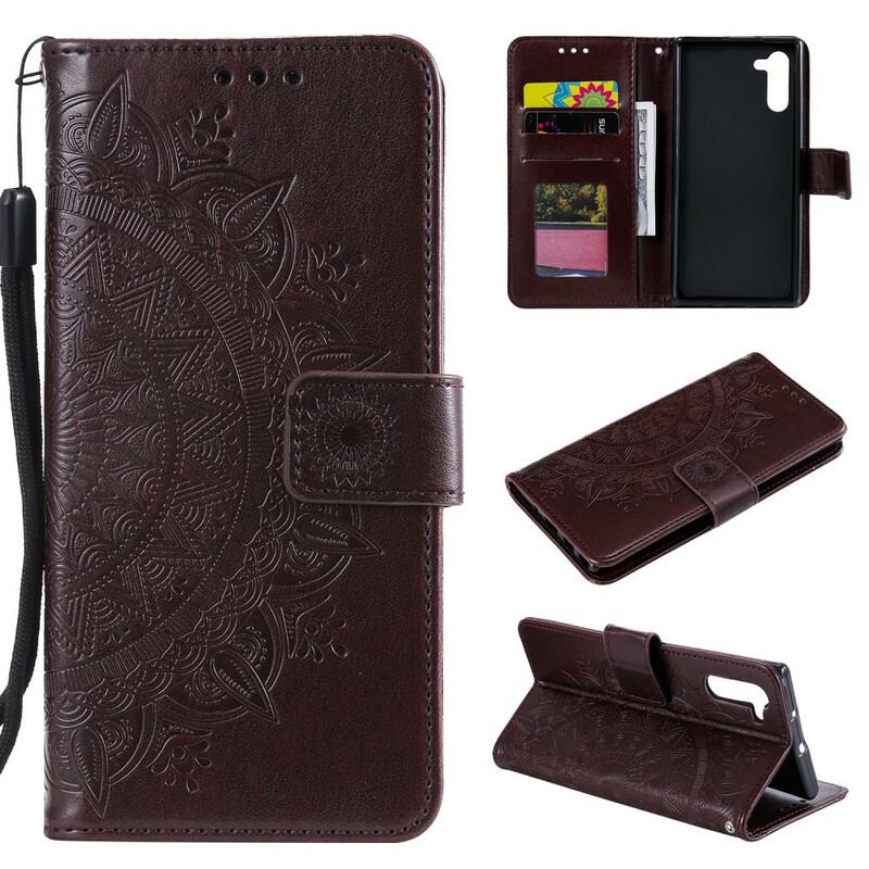 Capa De Couro Para Samsung Galaxy Note 10 Mandala Do Sol