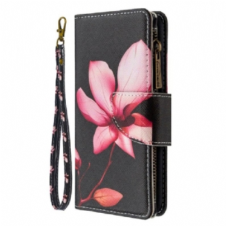 Capa Flip Para Samsung Galaxy Note 10 Bolso Com Zíper Flor