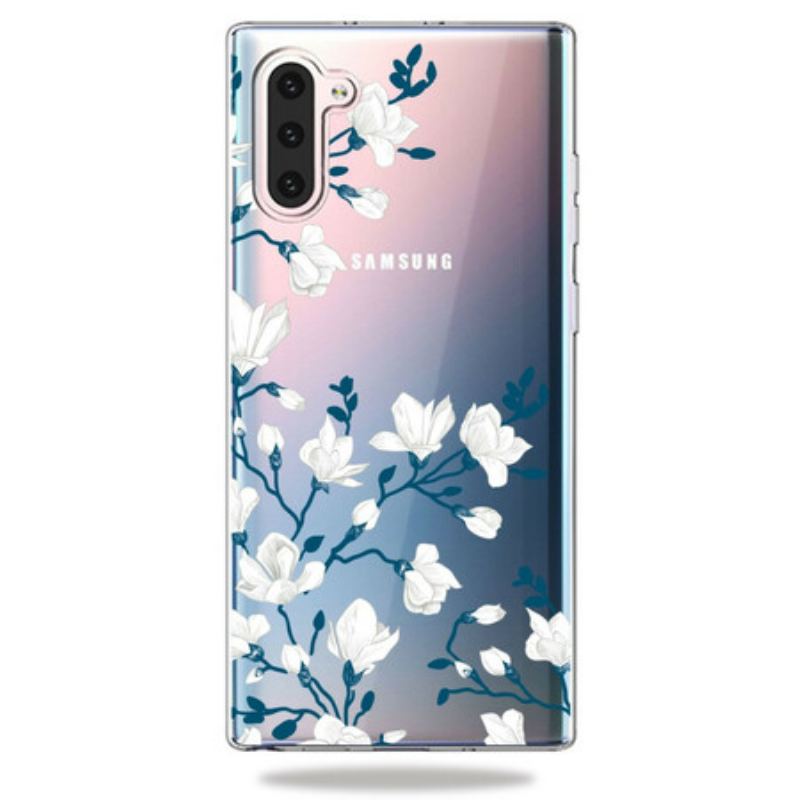 Capa Para Samsung Galaxy Note 10 Flores Brancas