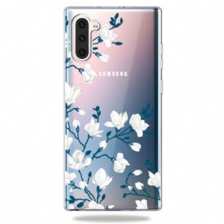 Capa Para Samsung Galaxy Note 10 Flores Brancas