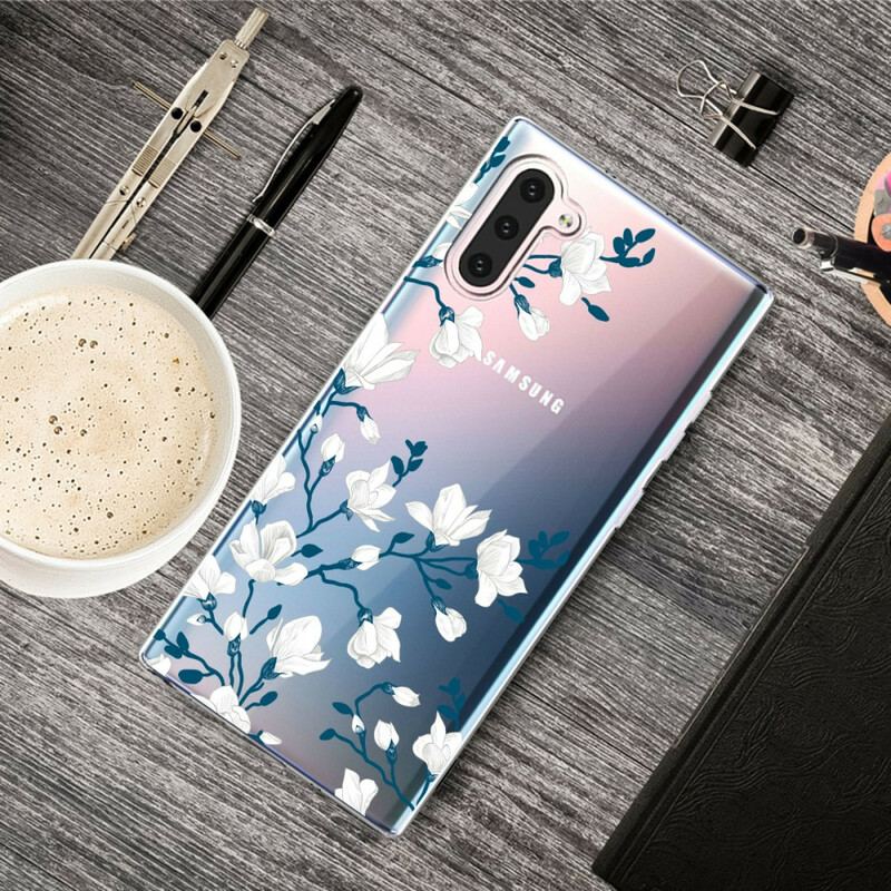 Capa Para Samsung Galaxy Note 10 Flores Brancas