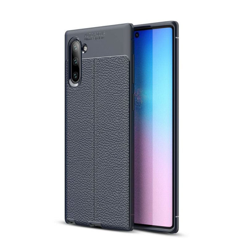 Capa Para Samsung Galaxy Note 10 Linha Dupla Efeito Couro Litchi