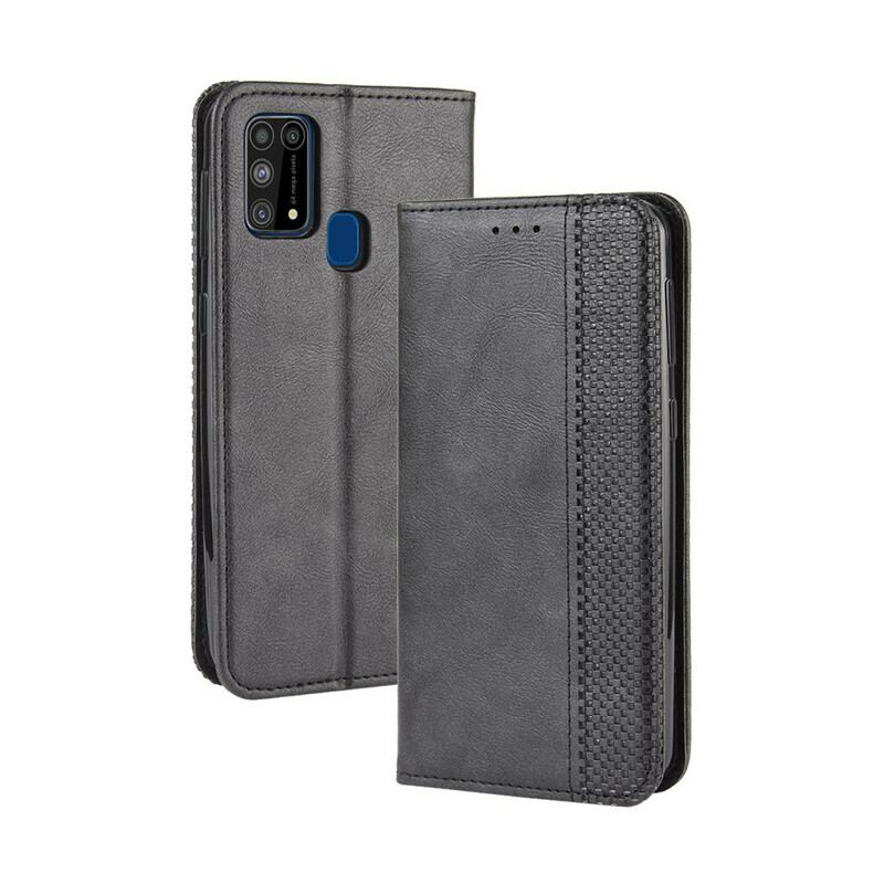 Capa De Celular Para Samsung Galaxy M31 Flip Efeito Couro Vintage Estilizado