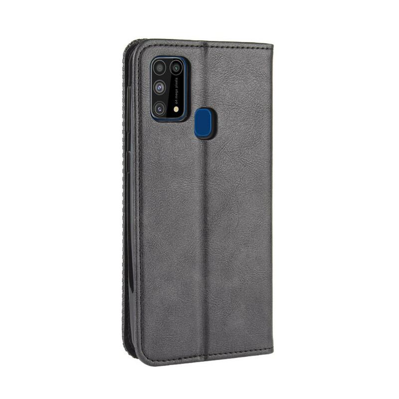 Capa De Celular Para Samsung Galaxy M31 Flip Efeito Couro Vintage Estilizado