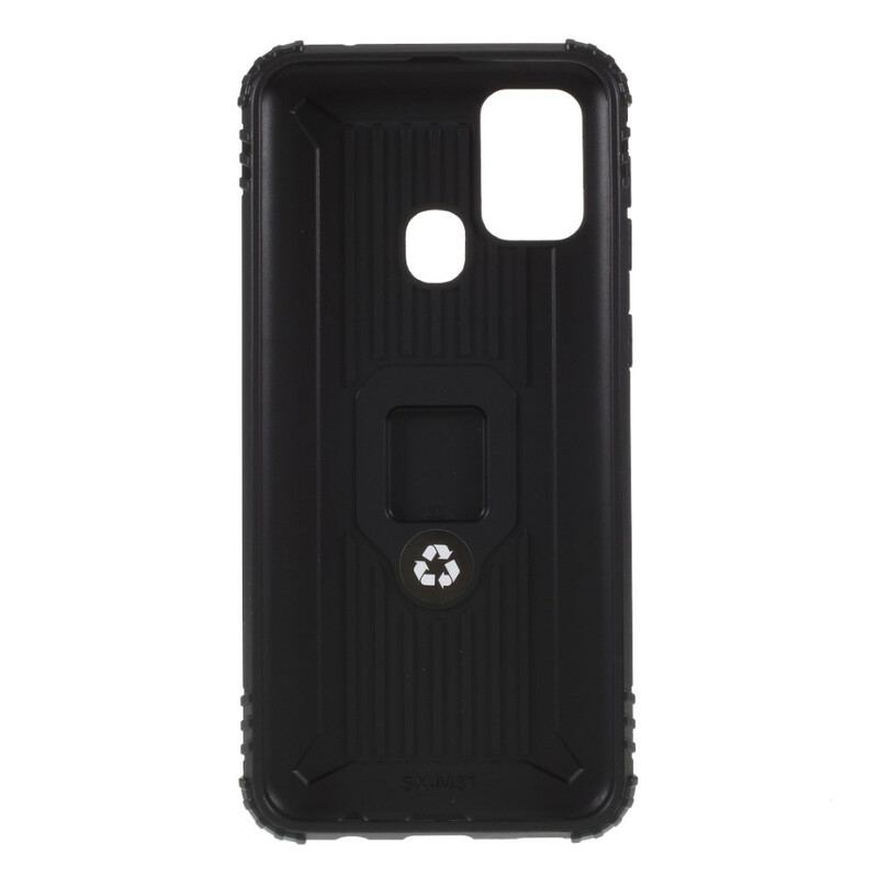 Capa Para Samsung Galaxy M31 Anel E Fibra De Carbono