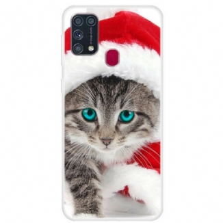 Capa Para Samsung Galaxy M31 Gato De Natal