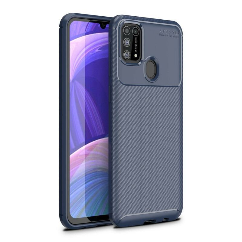 Capa Para Samsung Galaxy M31 Textura Flexível De Fibra De Carbono