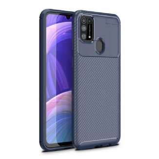 Capa Para Samsung Galaxy M31 Textura Flexível De Fibra De Carbono