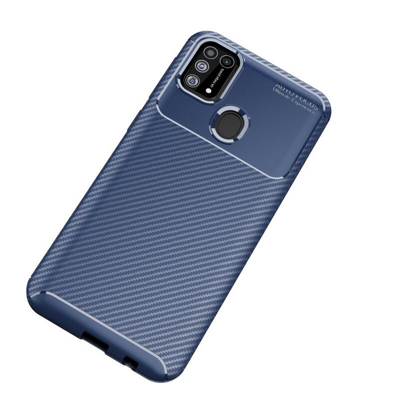 Capa Para Samsung Galaxy M31 Textura Flexível De Fibra De Carbono