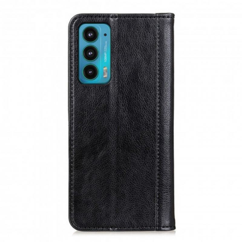 Capa De Celular Para Motorola Edge 20 Flip Versão Couro Rachado Lichia