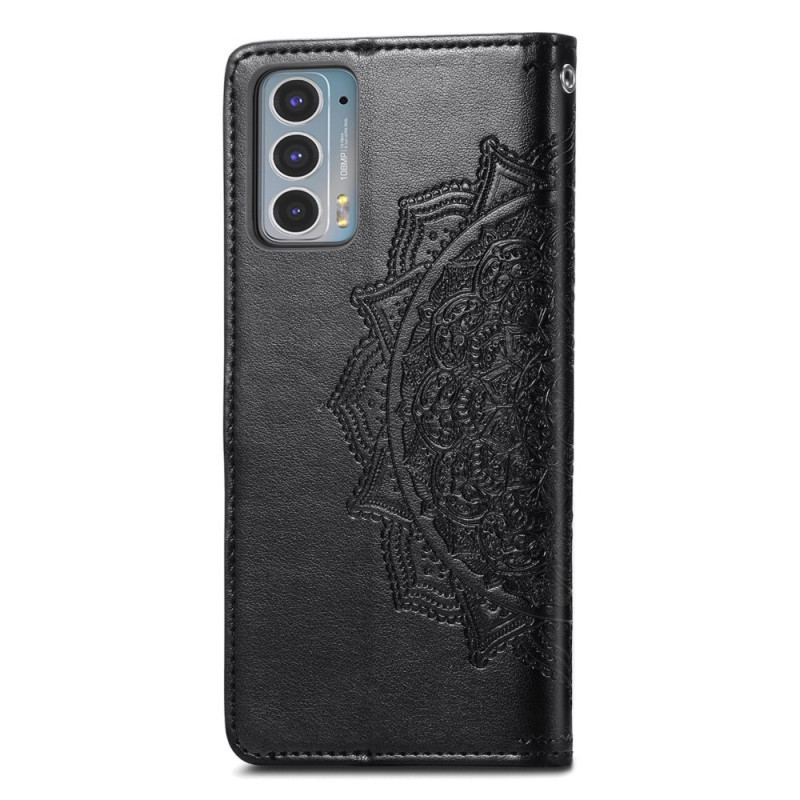 Capa De Couro Para Motorola Edge 20 Mandala Idade Média