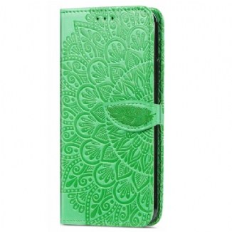 Capa Em Pele Para Motorola Edge 20 Folhas Tribais