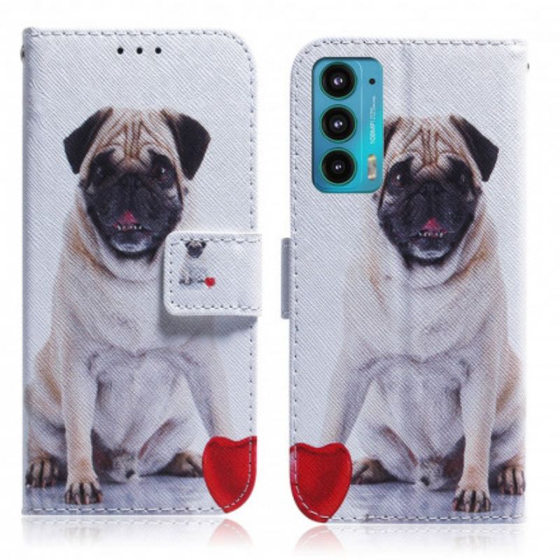 Capa Flip Para Motorola Edge 20 Cachorro Pug