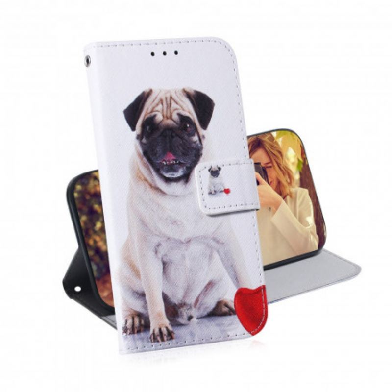 Capa Flip Para Motorola Edge 20 Cachorro Pug