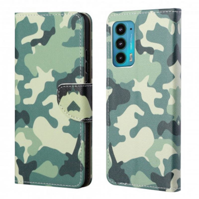 Capa Flip Para Motorola Edge 20 Camuflagem Militar