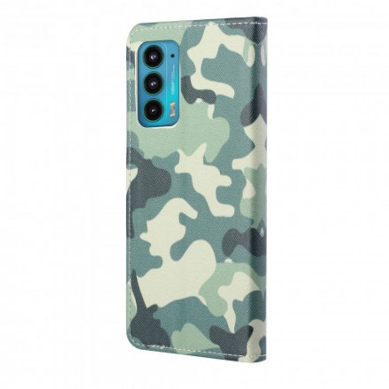 Capa Flip Para Motorola Edge 20 Camuflagem Militar