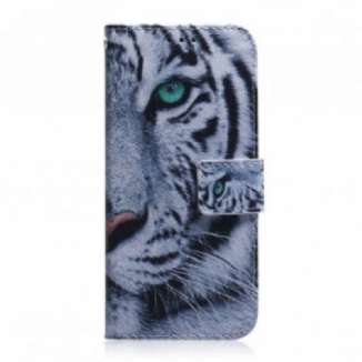 Capa Flip Para Motorola Edge 20 Cara De Tigre