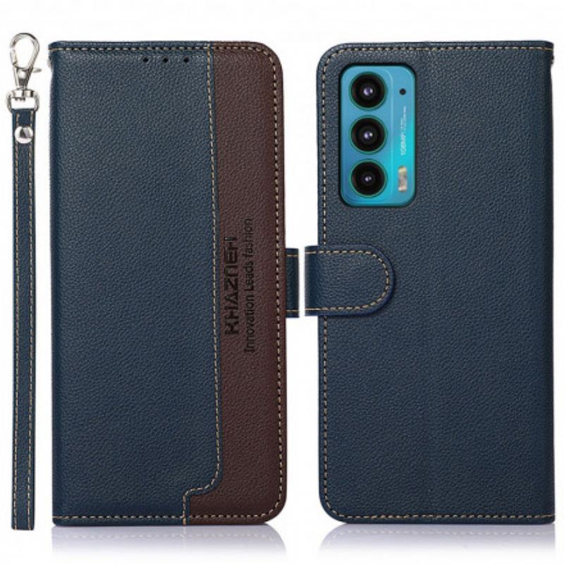 Capa Flip Para Motorola Edge 20 Estilo Lichia Rfid Khazneh