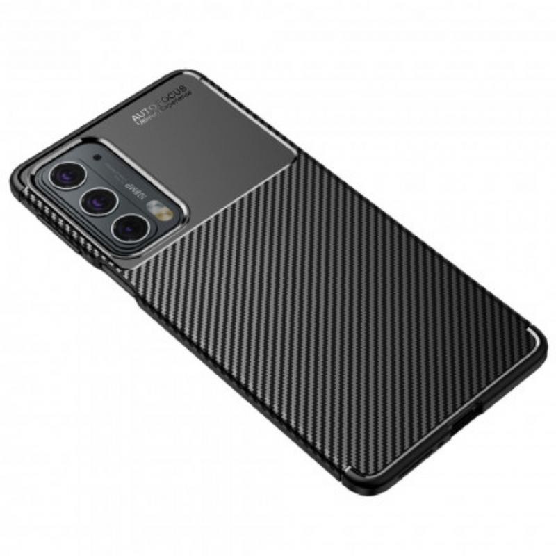 Capa Para Motorola Edge 20 Textura Flexível De Fibra De Carbono