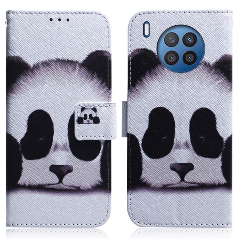 Capa De Couro Para Huawei Nova 8i Cara De Panda