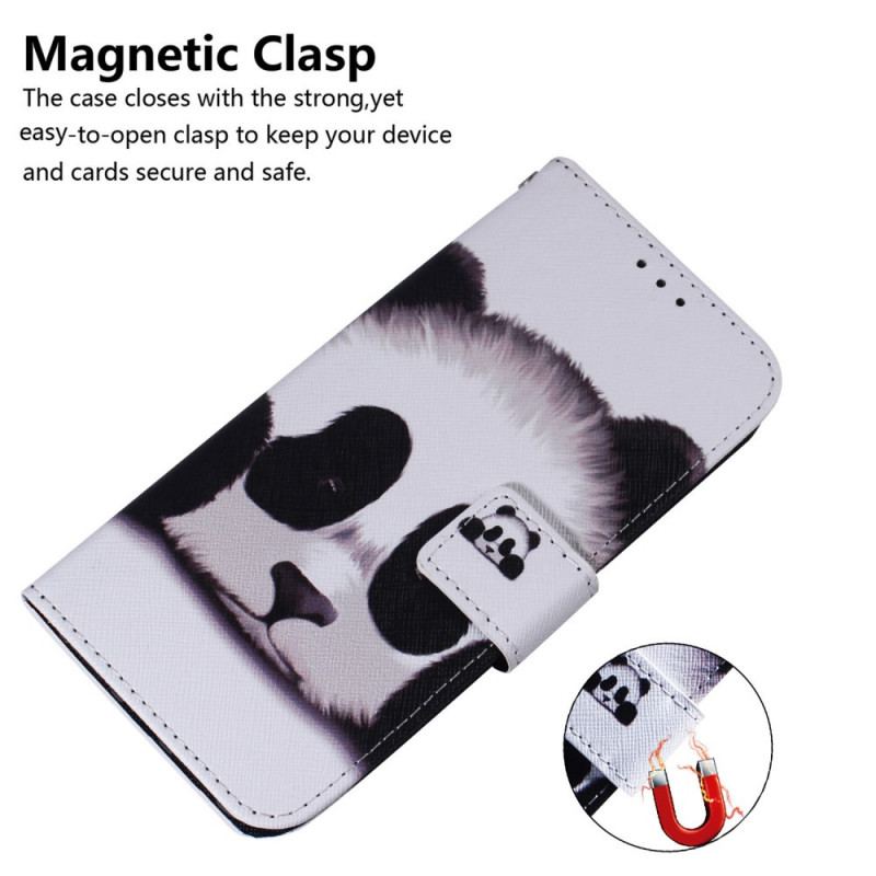 Capa De Couro Para Huawei Nova 8i Cara De Panda