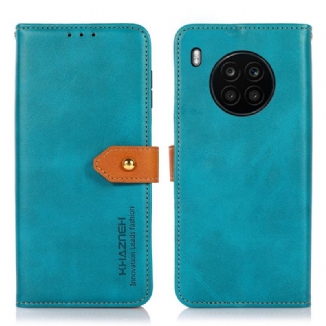 Capa De Couro Para Huawei Nova 8i Com Alça Khazneh