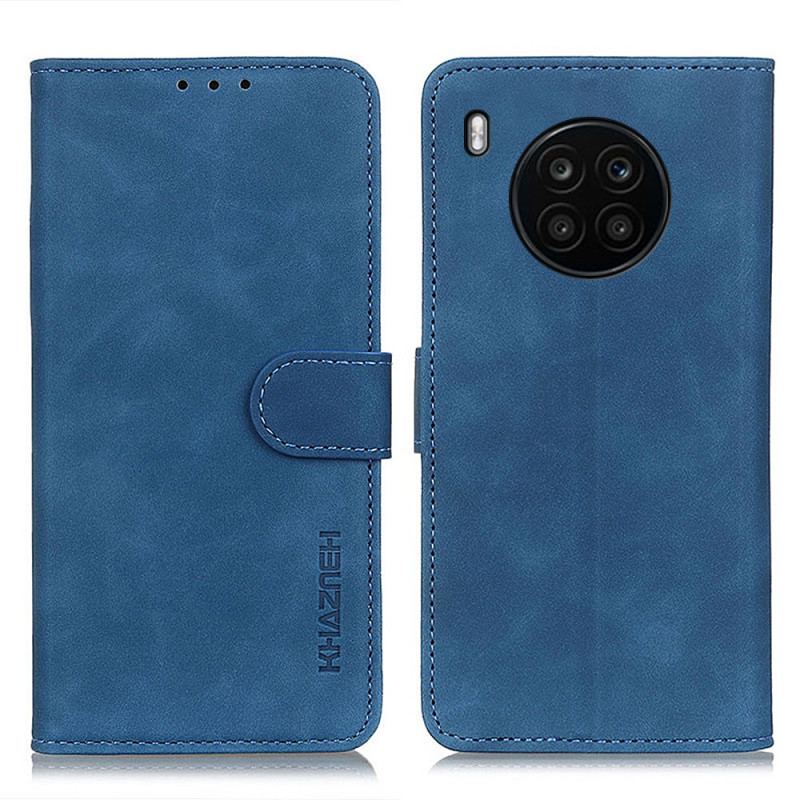 Capa De Couro Para Huawei Nova 8i Efeito Couro Vintage Khazneh