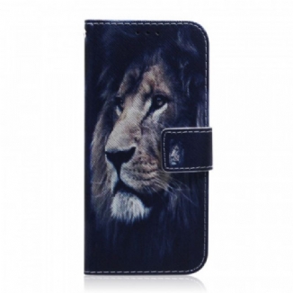 Capa De Couro Para Huawei Nova 8i Leão Sonhador