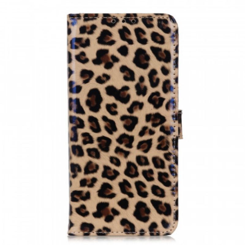 Capa De Couro Para Huawei Nova 8i Leopardo Simples