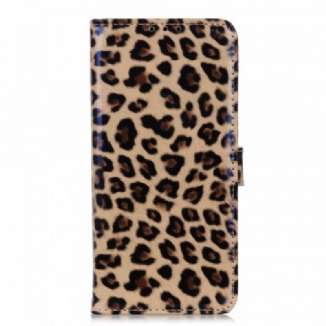 Capa De Couro Para Huawei Nova 8i Leopardo Simples